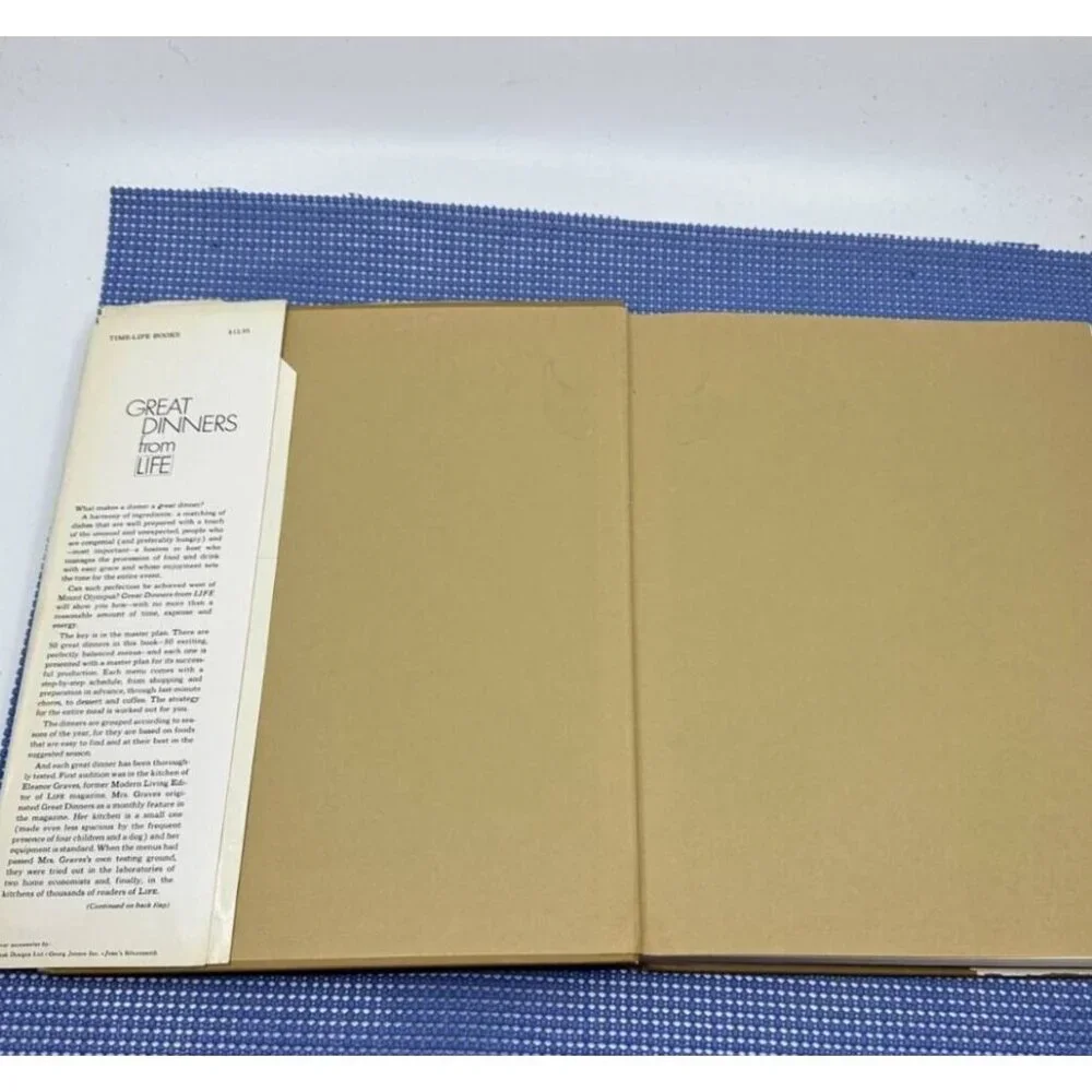Great Dinners From Life Time-Life Books Hardcover 1970 Reprint With Dust‎ Jacket